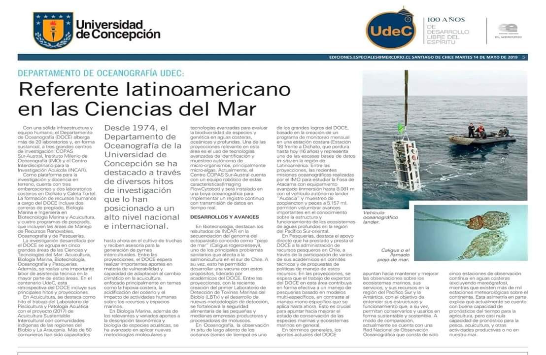 Referente latinoamericano en las Ciencias del Mar Referente latinoamericano en las Ciencias del Mar
